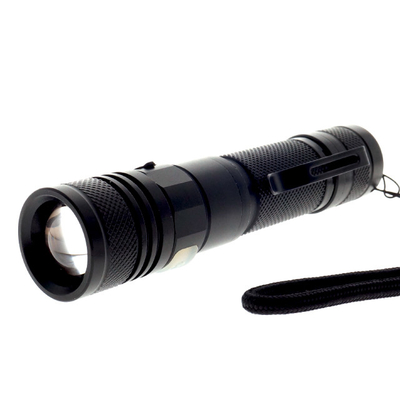 XPE Glow Butonu Mikro Usb Şarj Edilebilir El Feneri, LED Odaklama Işını El Feneri