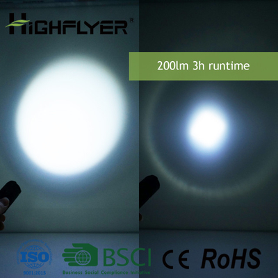 Cep odaklama led el feneri, 3W LED yüksek yoğunluklu el feneri 200LM
