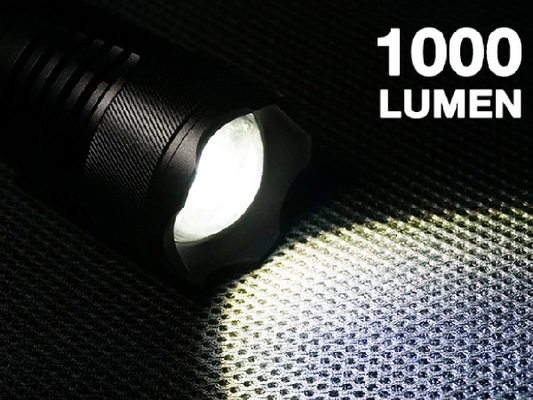 9 * AA Pil ile Zoom Başkanı Yüksek Güvenlik Torchlight 1000 Lümen